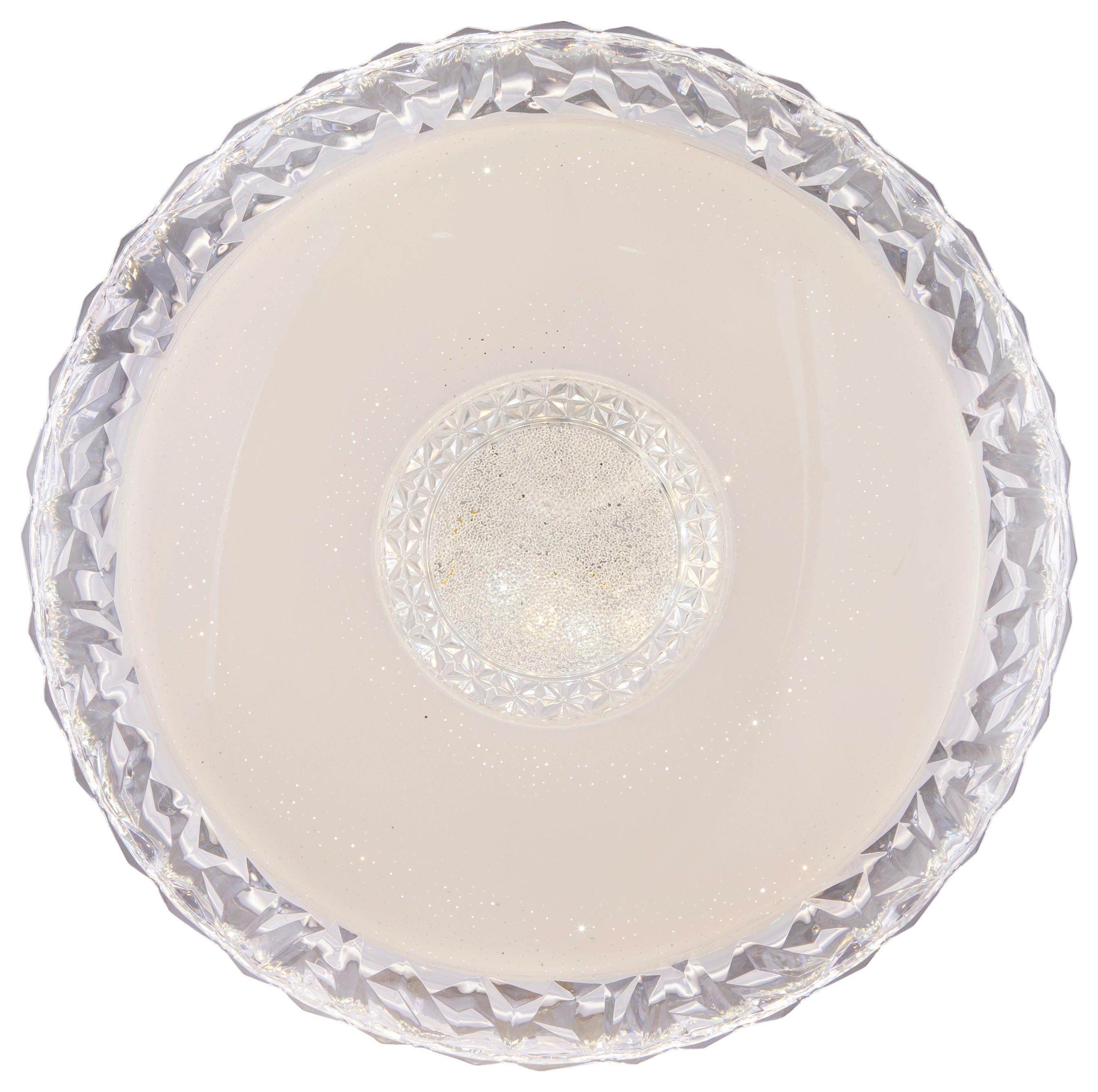 Led-deckenleuchte Eddie D: 50 Cm - Weiss/Opal, Basics, Kunststoff/Metall (50/10cm) - Globo