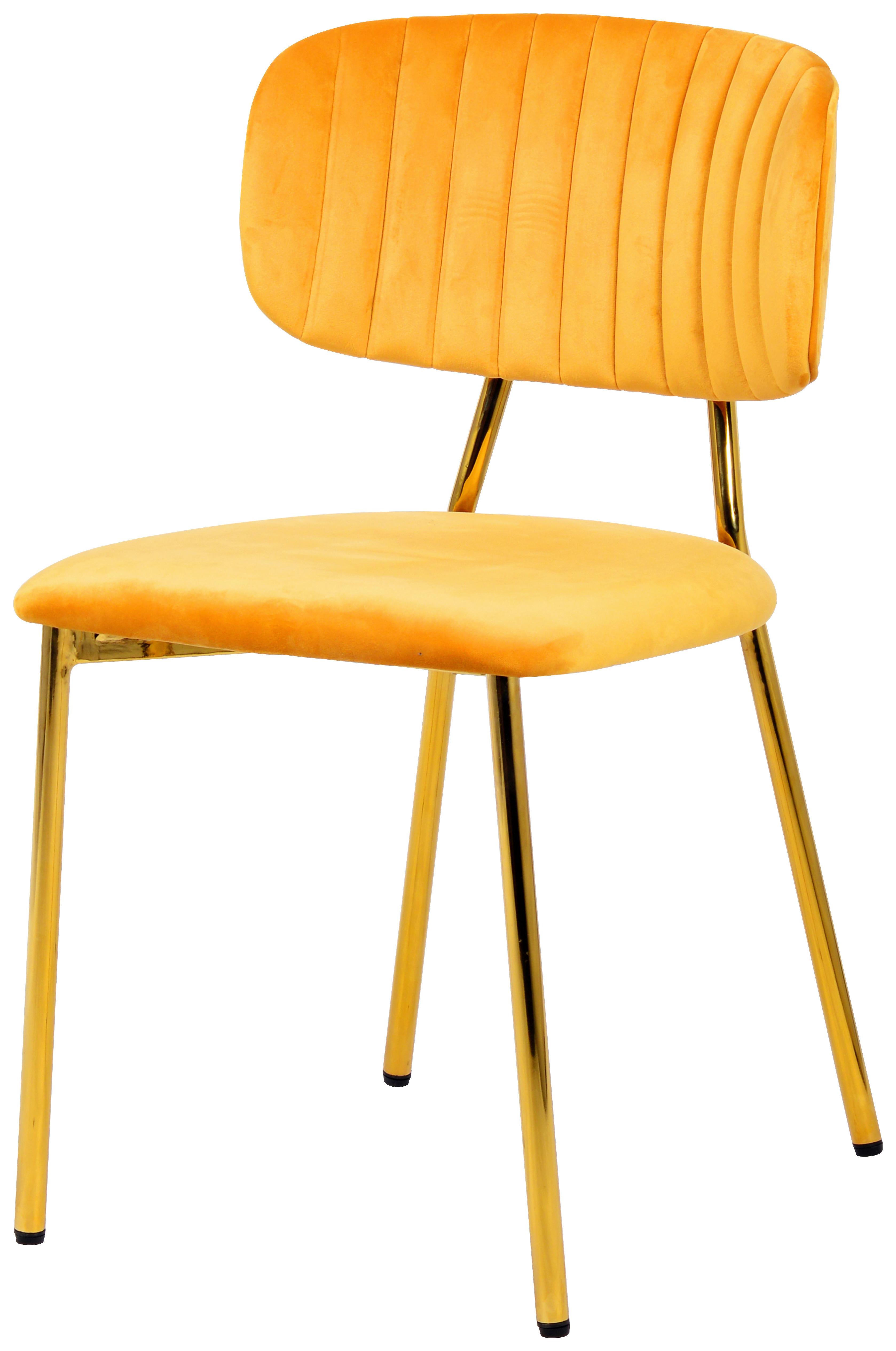 SET DE CHAISES GISELLE 125 - orange/doré, Design, métal/matière synthétique (47/80/51cm) - Kayoom