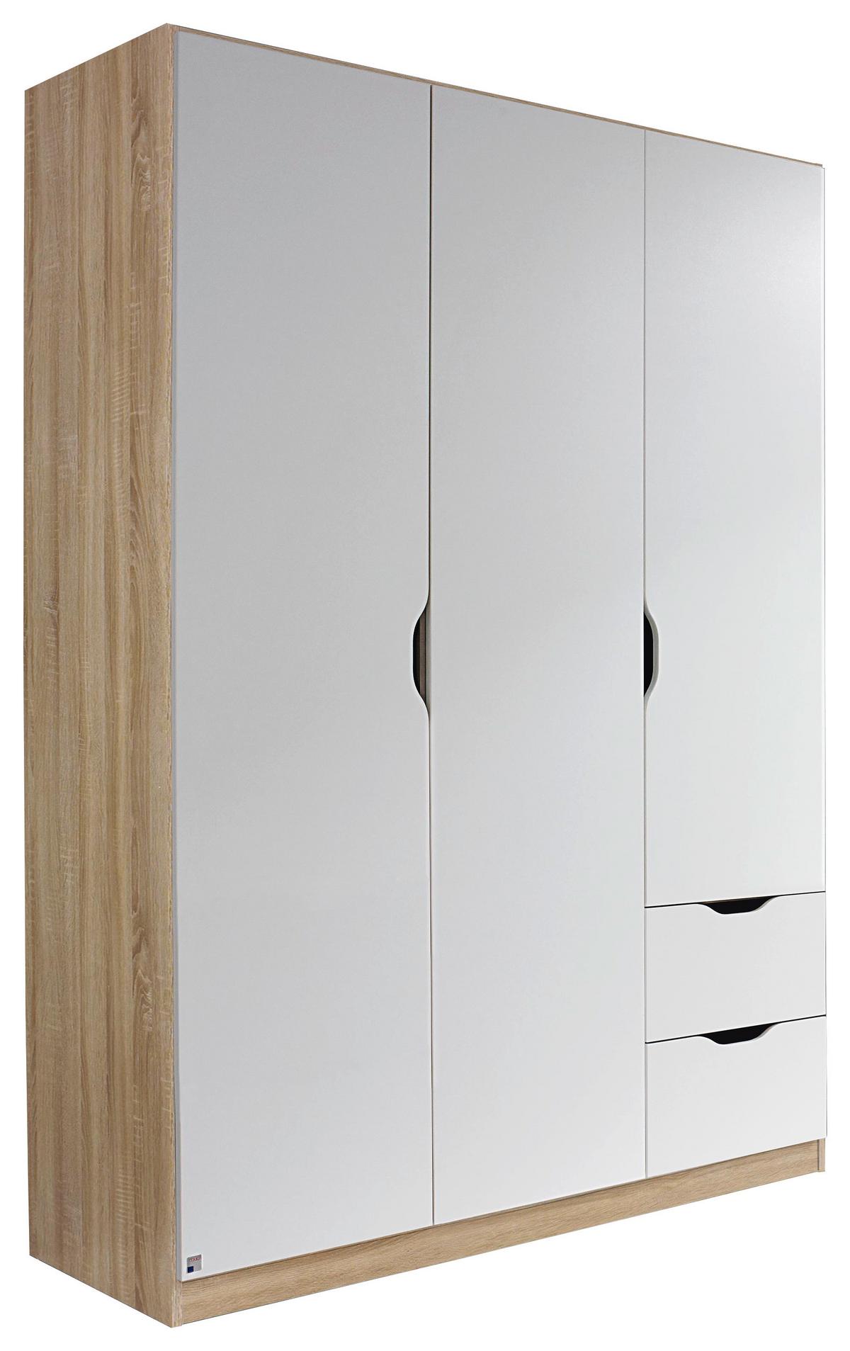 DULAP USI ROTATIVE FREISING - stejar Sonoma/alb, Modern, material pe bază de lemn (136/197/54cm) - Modern Living