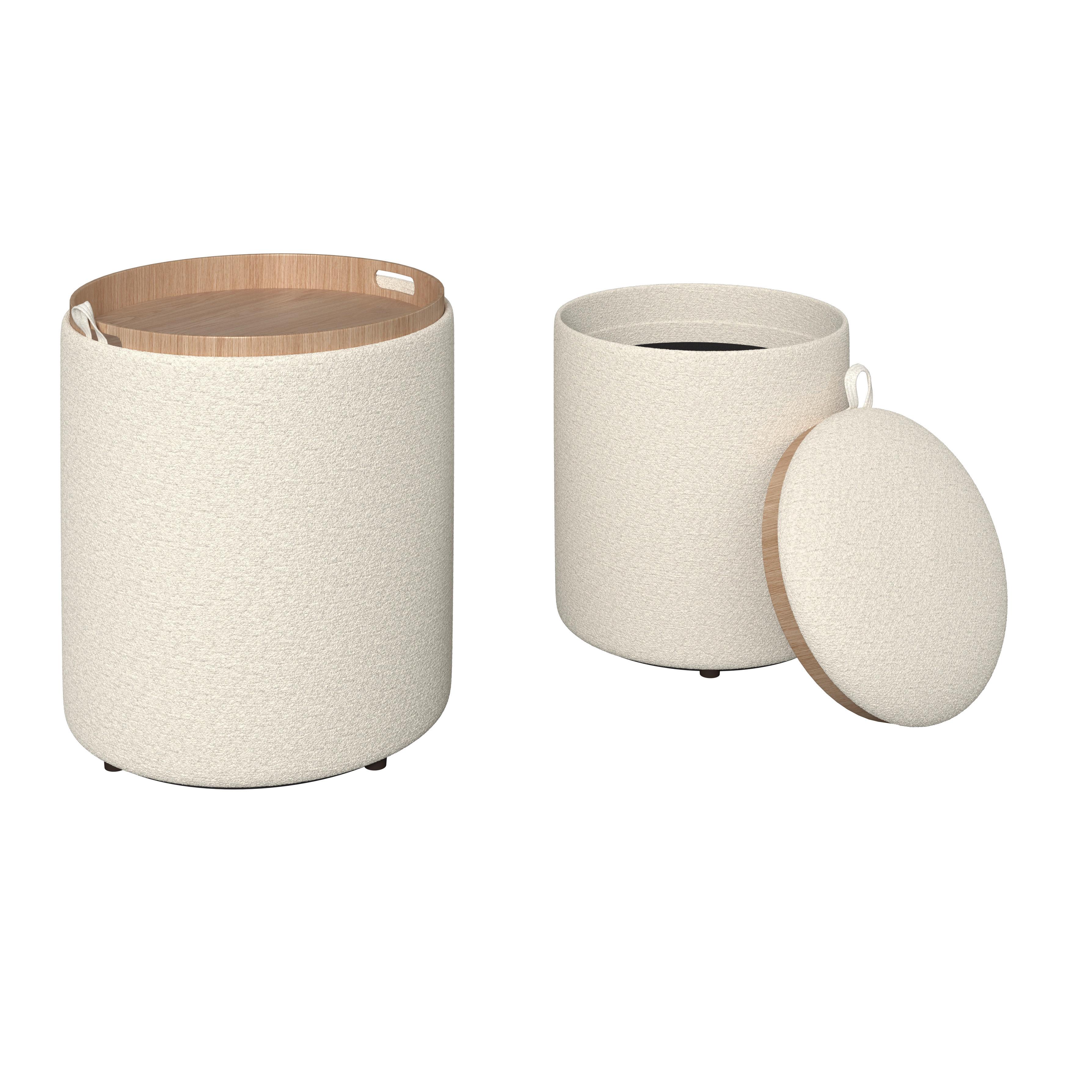 PALL MELANIE - vit, Modern, trämaterial/textil (44cm) - Bessagi Home