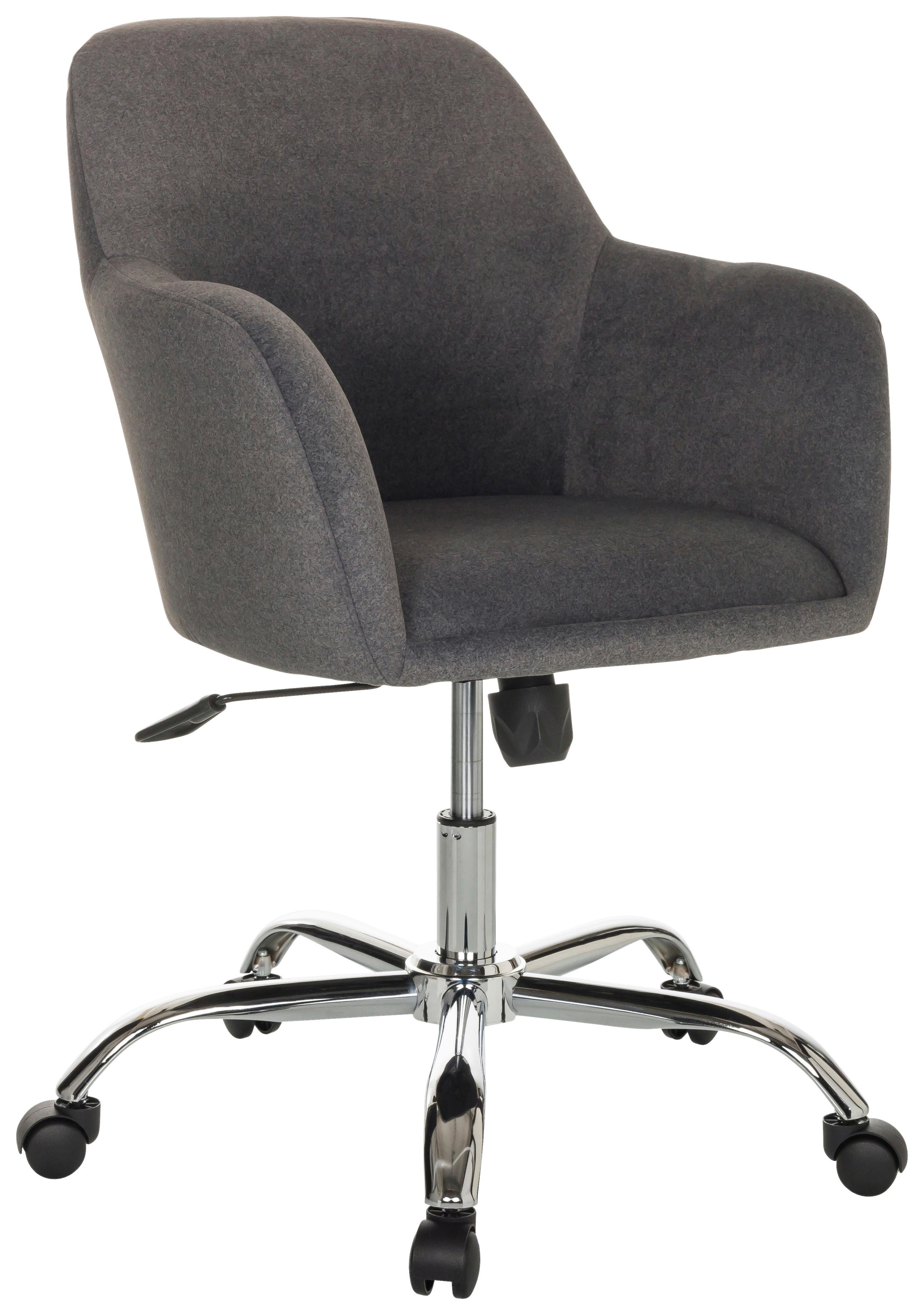 Vrtljivi Stol Solao 300, Temno Siva - srebrne barve/temno siva, Basics, kovina/umetna masa (68/85-94/68cm) - MID.YOU