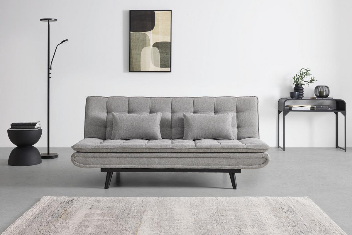 Schlafsofa Sun Grau - Schwarz/Grau, MODERN, Holz/Textil (190/83/93cm) - Mömax