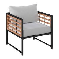 FOTEL TARASOWY ARGOS - Modern, metal/drewno (65/67,5/63,5cm) - Ambia Garden