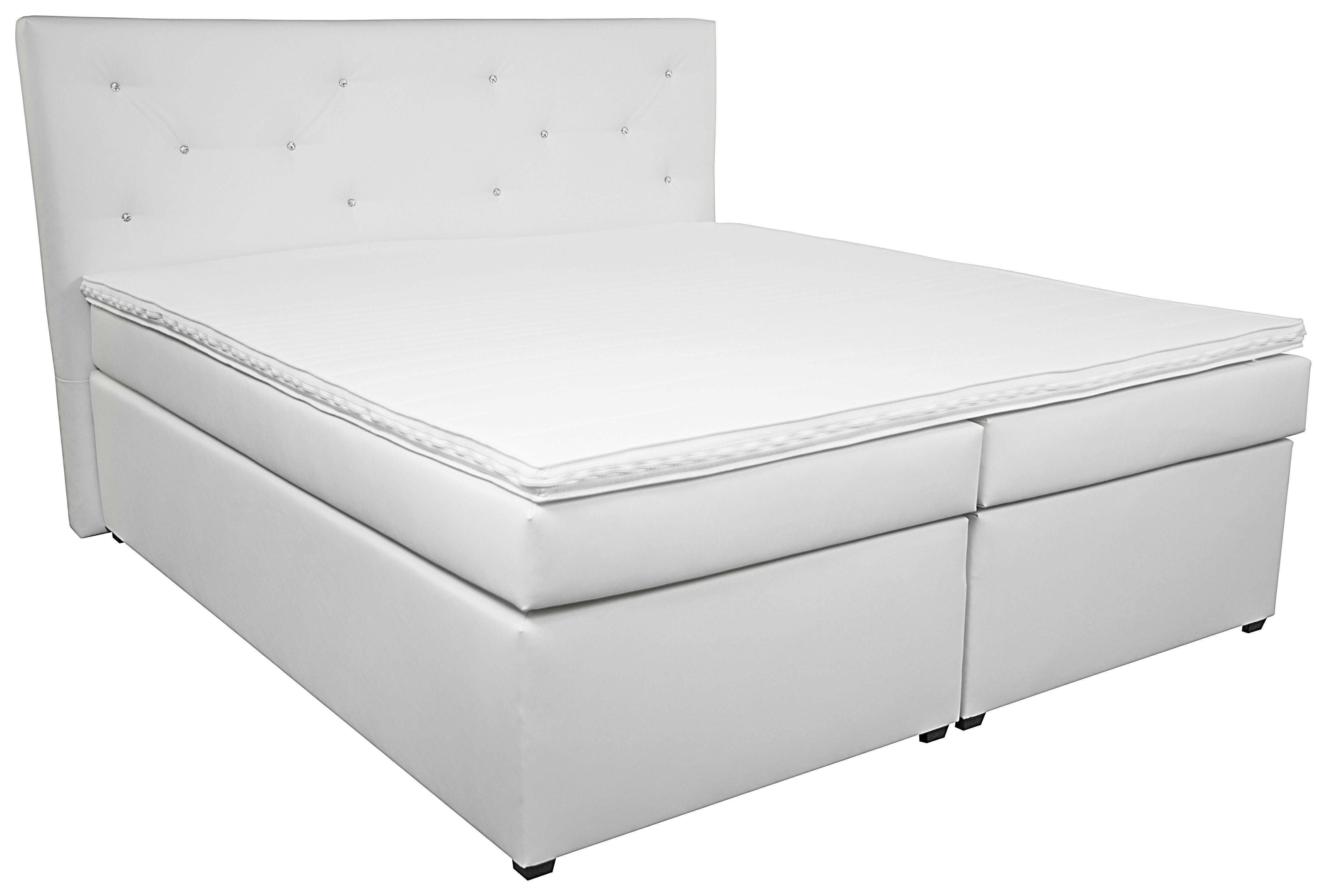 Boxspring Krevet Luminosa - bijela/crna, Moderno, tekstil/plastika (180/200cm)