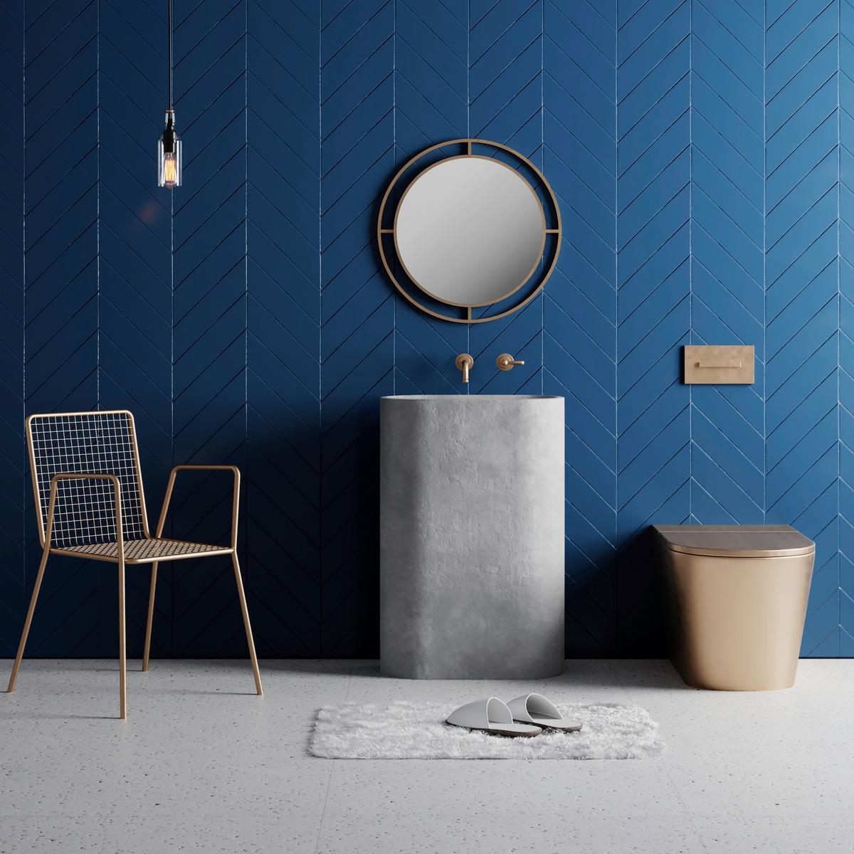 WANDSPIEGEL BUBBLE MIRROR - Goldfarben, Design, Metall (57/57/2cm) - Livetastic