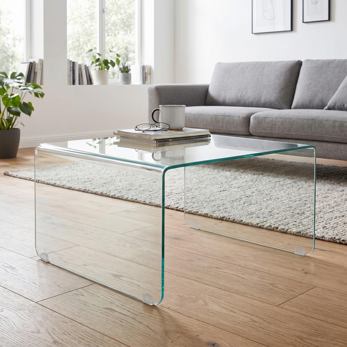 Couchtisch Wing Klar - Klar, MODERN, Glas (70/70/40cm) - Mömax