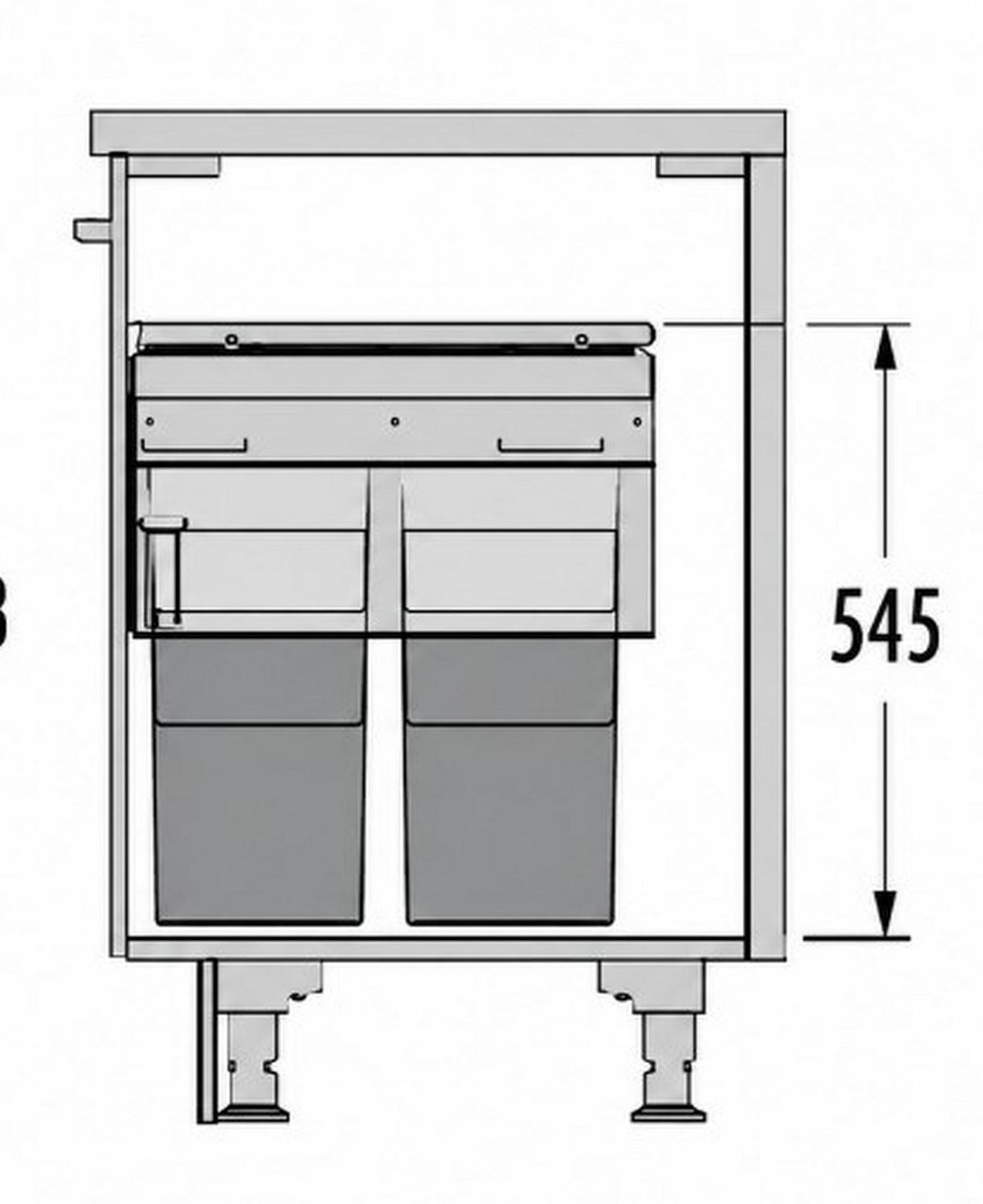 Abfallsammler 106393 Dunkelgrau - Dunkelgrau, MODERN, Kunststoff (56,8/54,5/47,9cm) - HKT