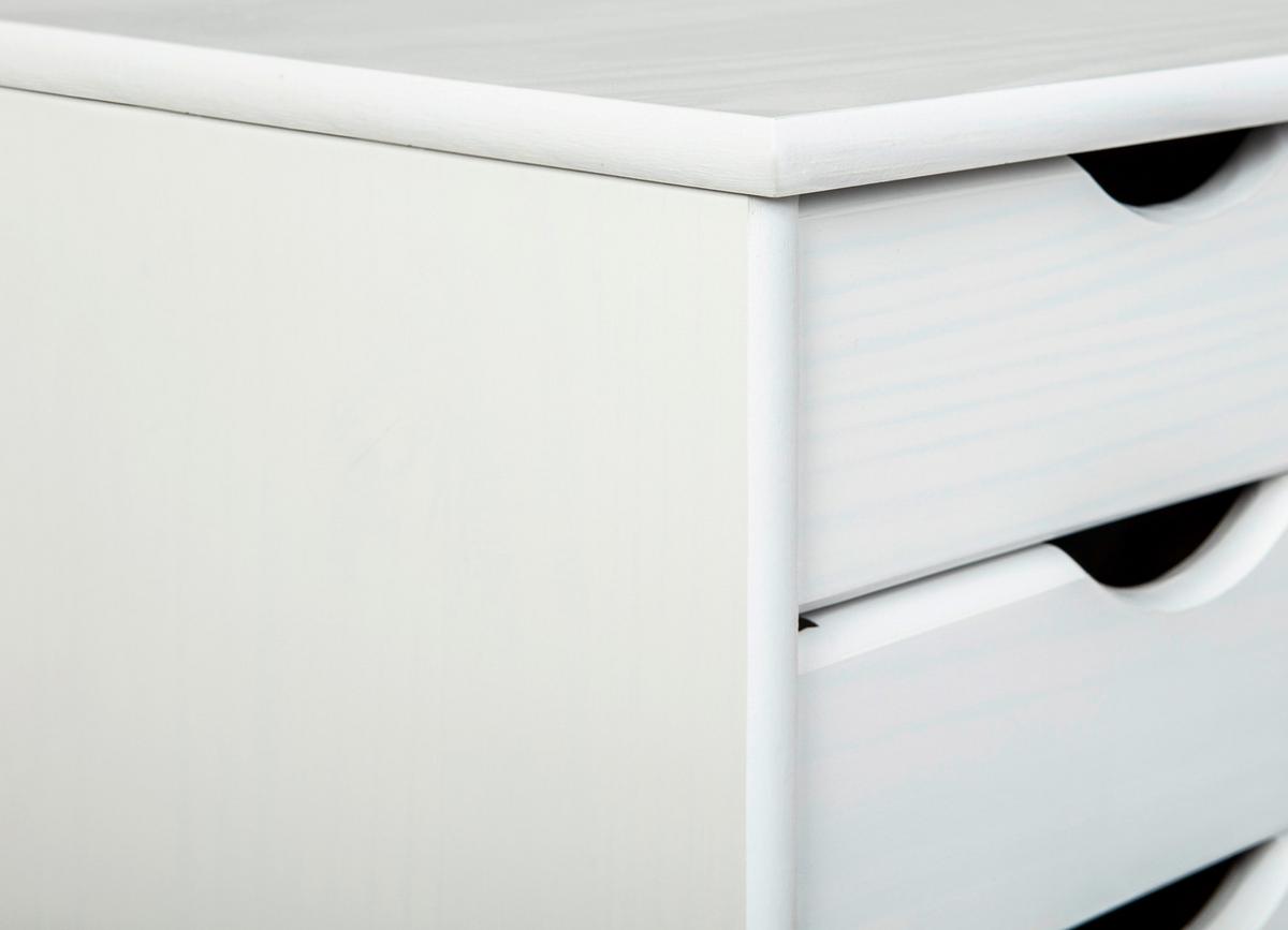 Rollcontainer Simon ca. 35x65x40 cm Weiß - Weiß, Basics, Holz/Kunststoff (35/65/40cm) - MID.YOU