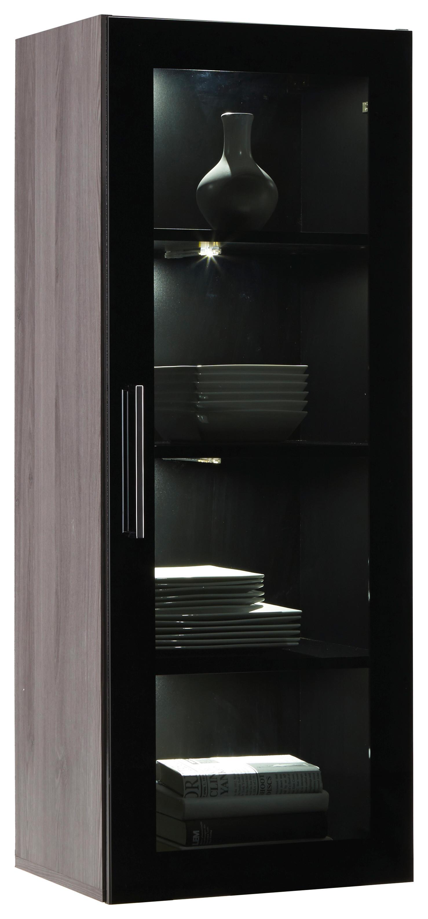 Hängevitrine in Lärchefarben - Chromfarben, MODERN, Holzwerkstoff/Metall (45/116/35cm) - Premium Living