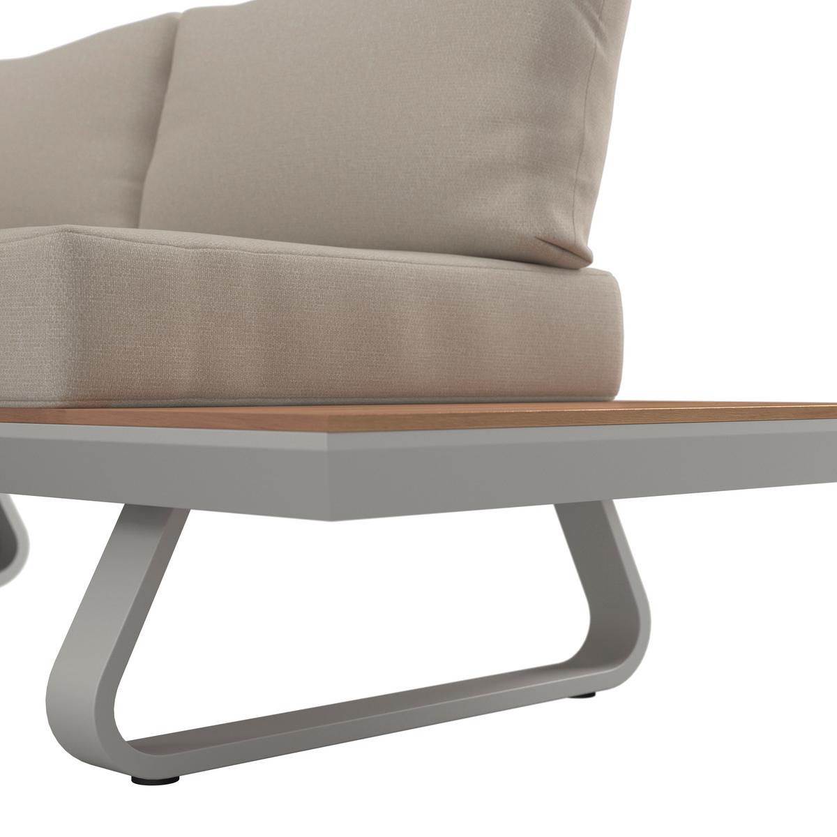 DINING-LOUNGESET EMMA - Creme/Hellgrau, Modern, Holz/Textil (248/318cm) - Bessagi Garden