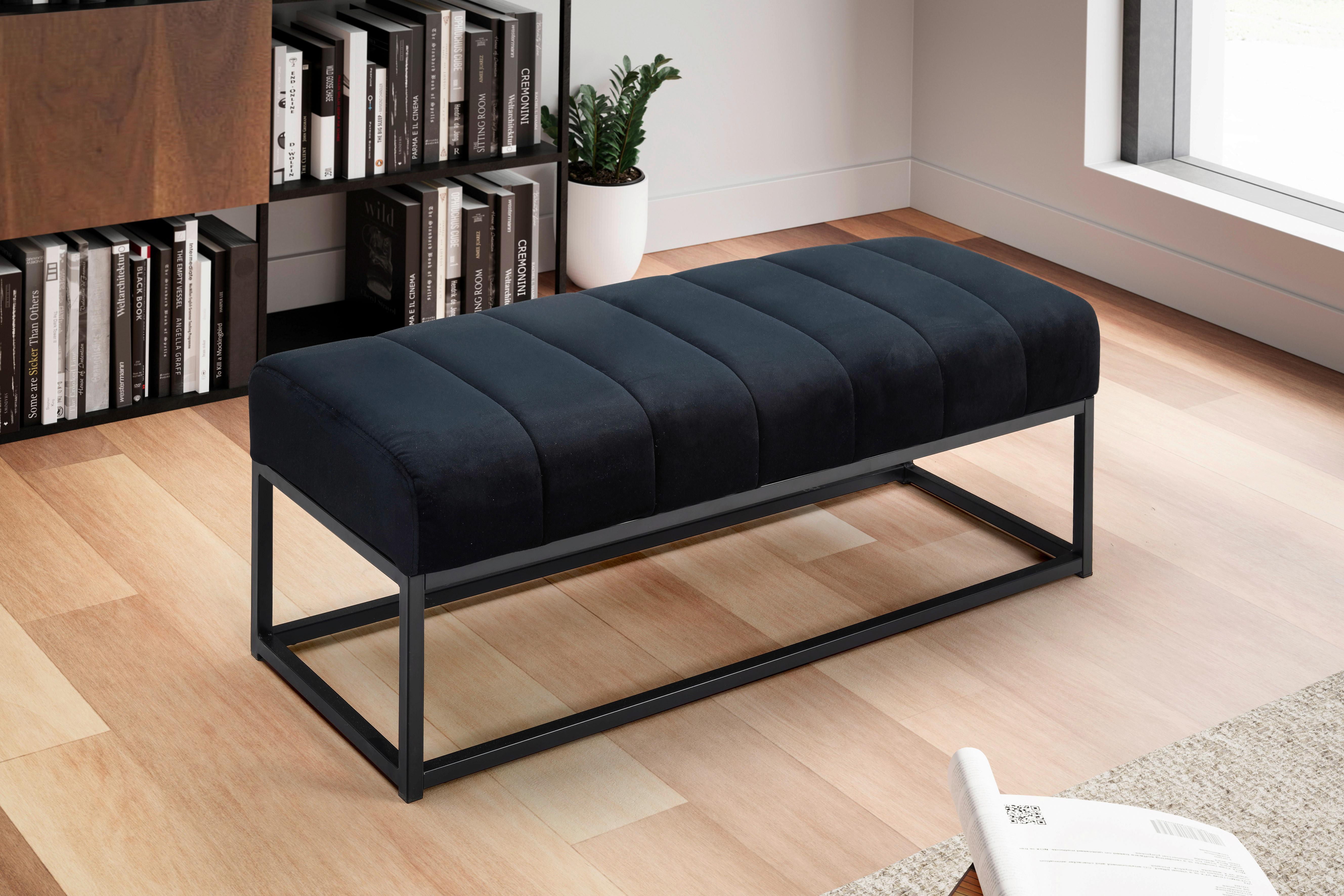 SITZBANK WL7.010 - Schwarz, Design, Textil/Metall (108/40/40cm) - MID.YOU