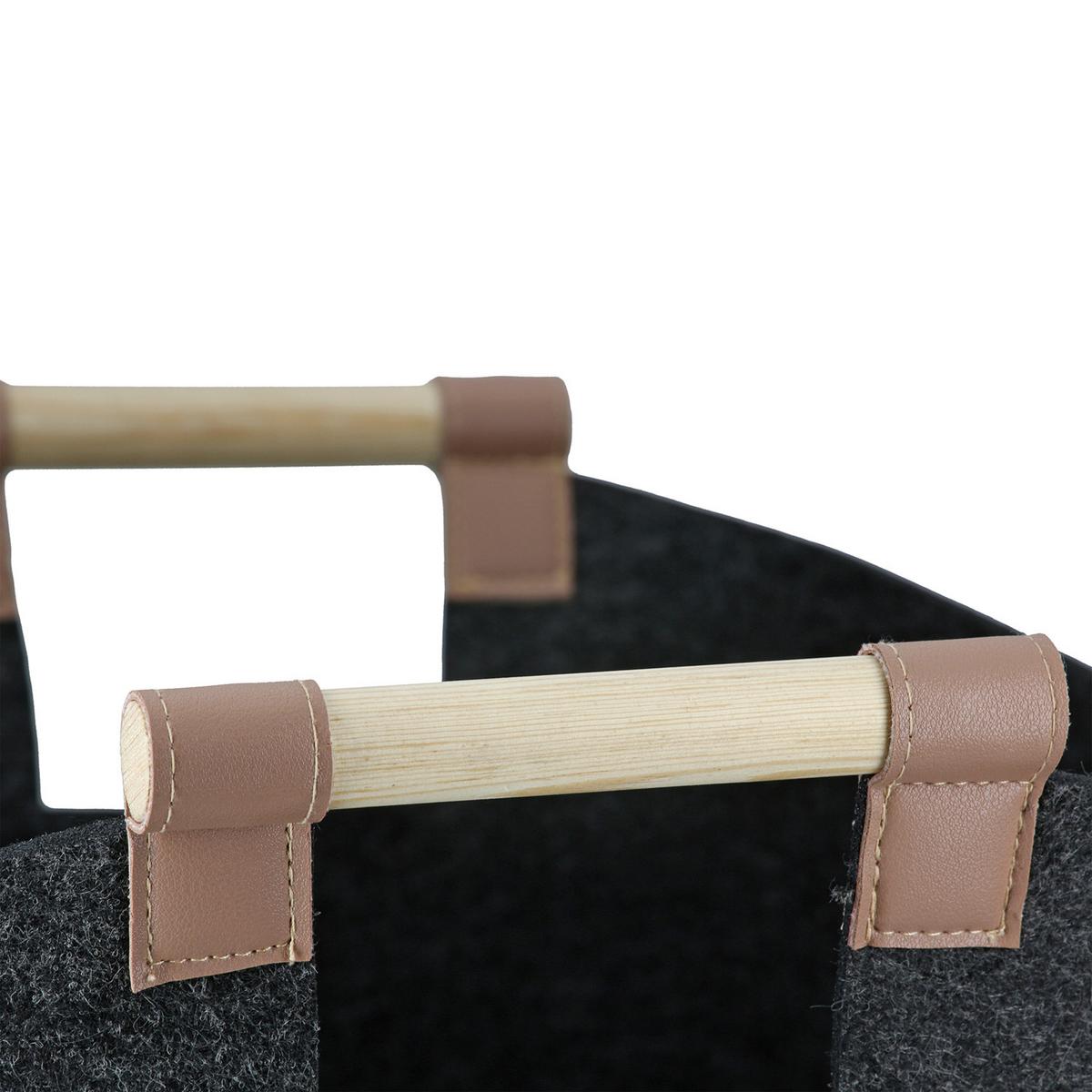 Kaminkorb Dunkelgrau - Dunkelgrau, Basics, Textil (45/40/32cm)