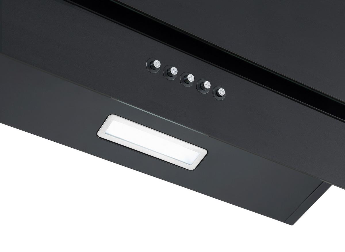 Dunstabzugshaube Respekta Sasha CH35060MS-19 Schwarz - Schwarz, Trend, Glas/Metall (60/59,5-87,5/26,3cm) - Respekta