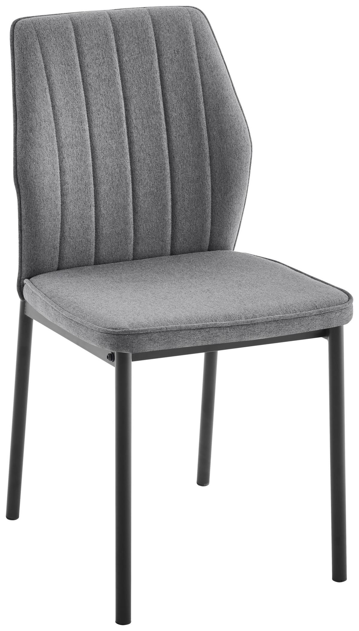 Stuhl Mia 2 Dunkelgrau/Schwarz - Dunkelgrau/Schwarz, Basics, Textil/Metall (44/86/52cm) - Based