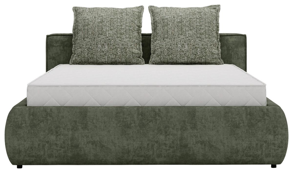 Polsterbett Olive Anthrazit ca. 140x200cm - Sandfarben/Anthrazit, KONVENTIONELL, Holzwerkstoff/Kunststoff (140/200cm) - Mömax