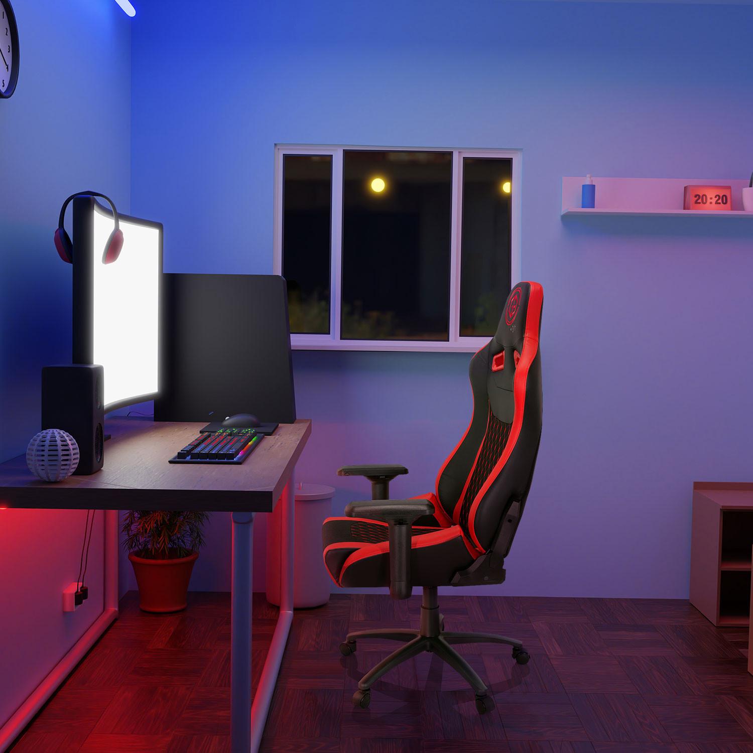 Gaming Stol Gamebreaker Sx 04, Črna, Rdeča - rdeča/črna, Moderno, kovina/umetna masa (74/137/66cm) - MID.YOU