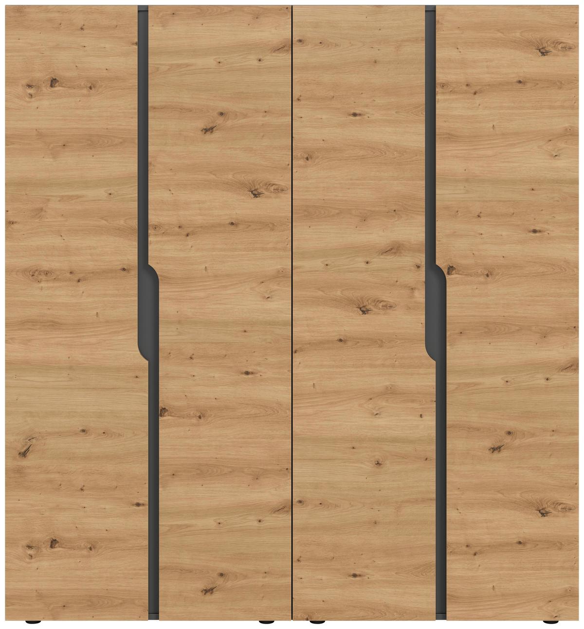 Drehtürenschrank ANGA Eiche Artisan, Anthrazit - Anthrazit/Eiche Artisan, MODERN, Holzwerkstoff (160/180/51cm) - MID.YOU