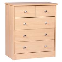 Kommode Pure ca. 60x70x35 cm Buchefarben - Silberfarben/Buchefarben, KONVENTIONELL, Holzwerkstoff/Metall (60/70/35cm) - MID.YOU