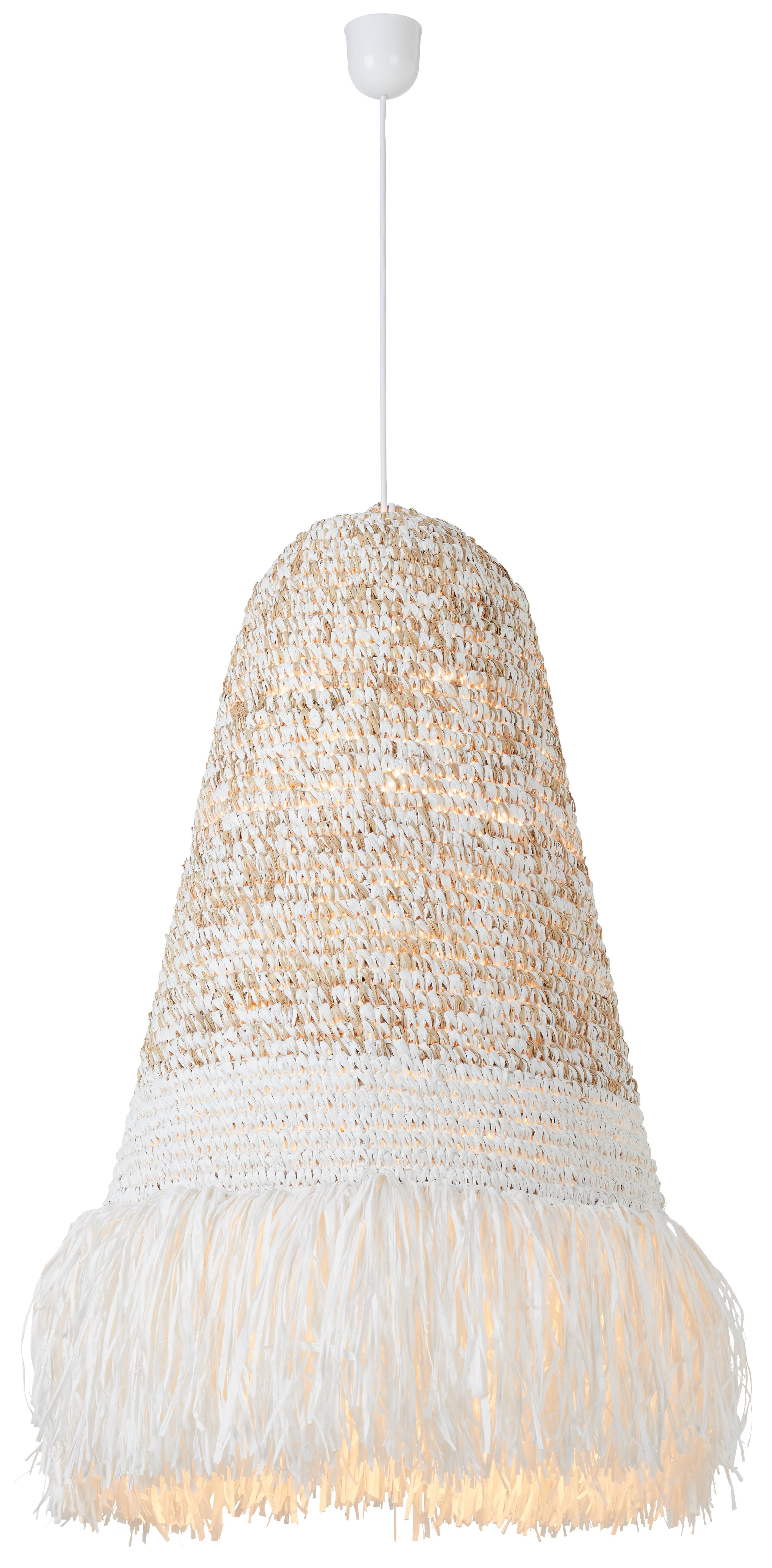 Senčnik Za Svetilko, Ø Ca. 45cm - bela/bež, Trendi, kovina/naravni materiali (45/57cm) - Premium Living