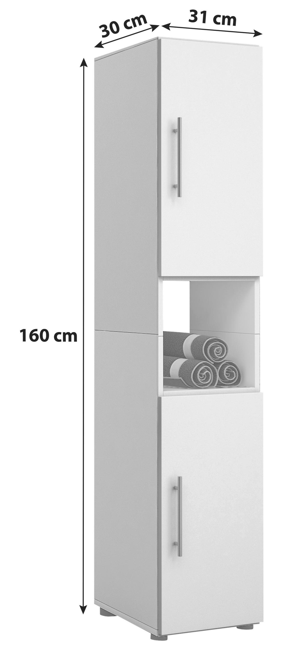 Visoka Omara Flandu, Bela - srebrne barve/črna, Konvencionalno, umetna masa/leseni material (31/160/30cm) - MID.YOU