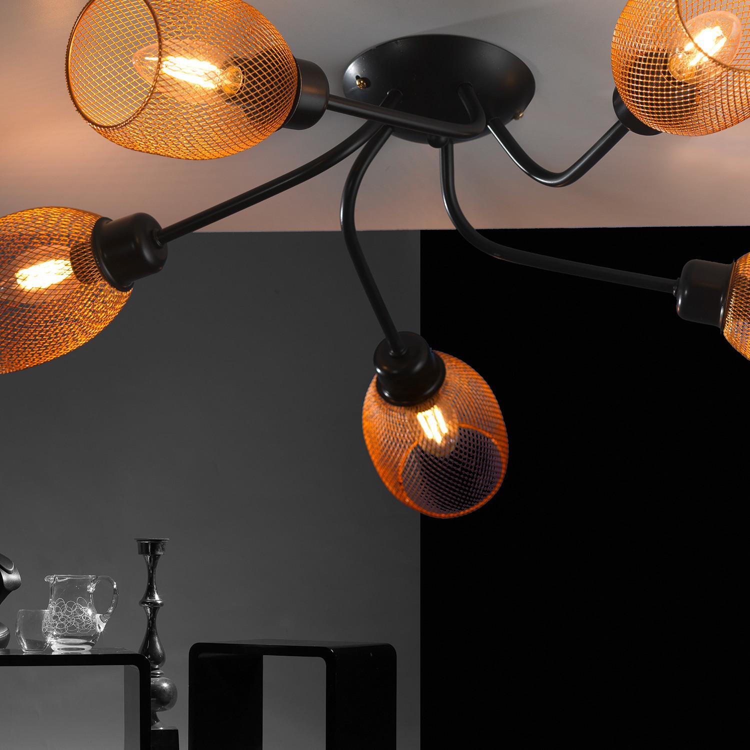 Deckenleuchte Spirit Schwarz/Gold max. 6 Watt - Goldfarben/Schwarz, KONVENTIONELL, Metall (63/20cm)