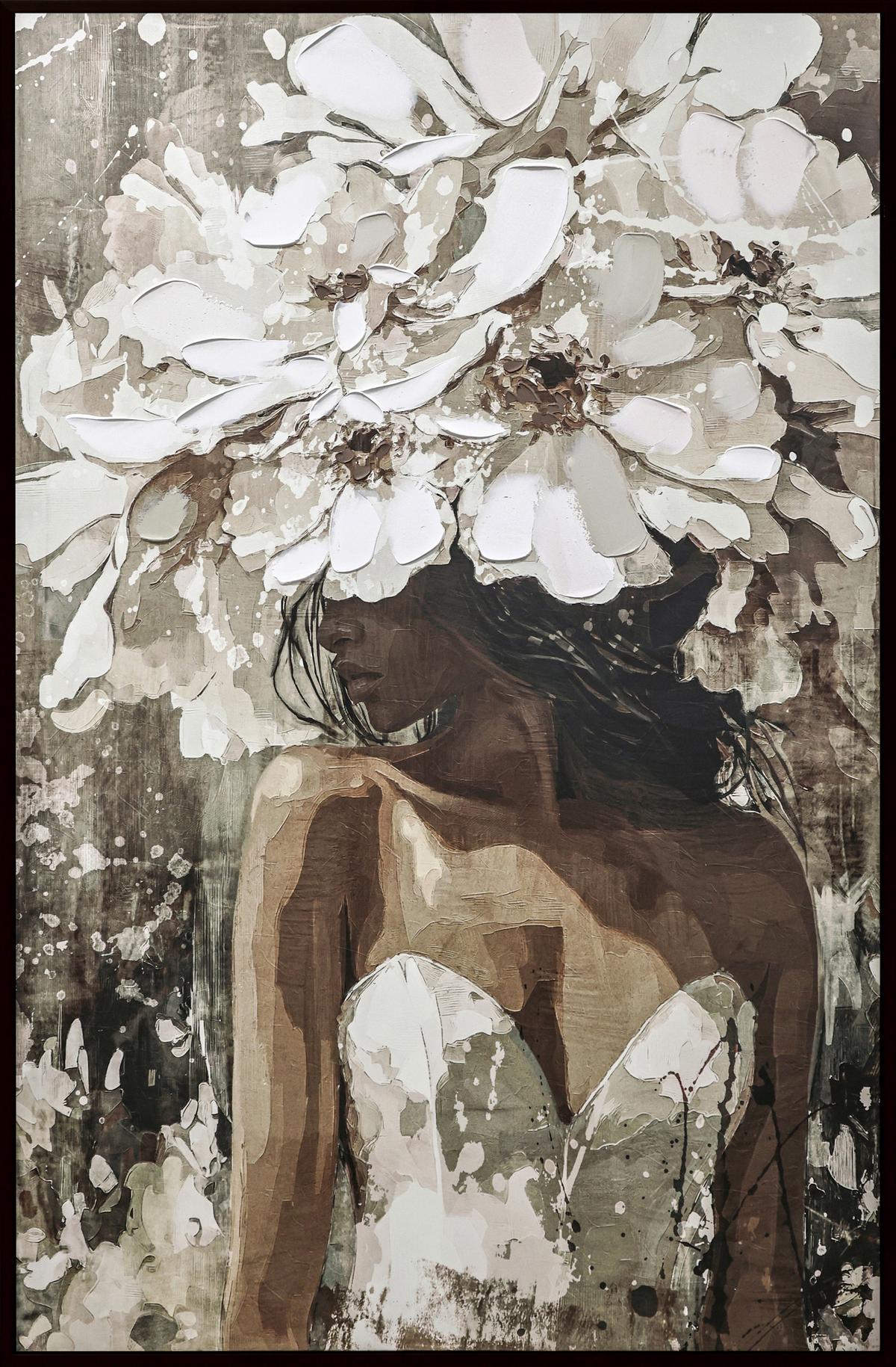 Slika Na Platnu Flower Lady - barve wenge/večbarvno, Moderno, umetna masa/tekstil (62,4/92,4cm) - Mömax