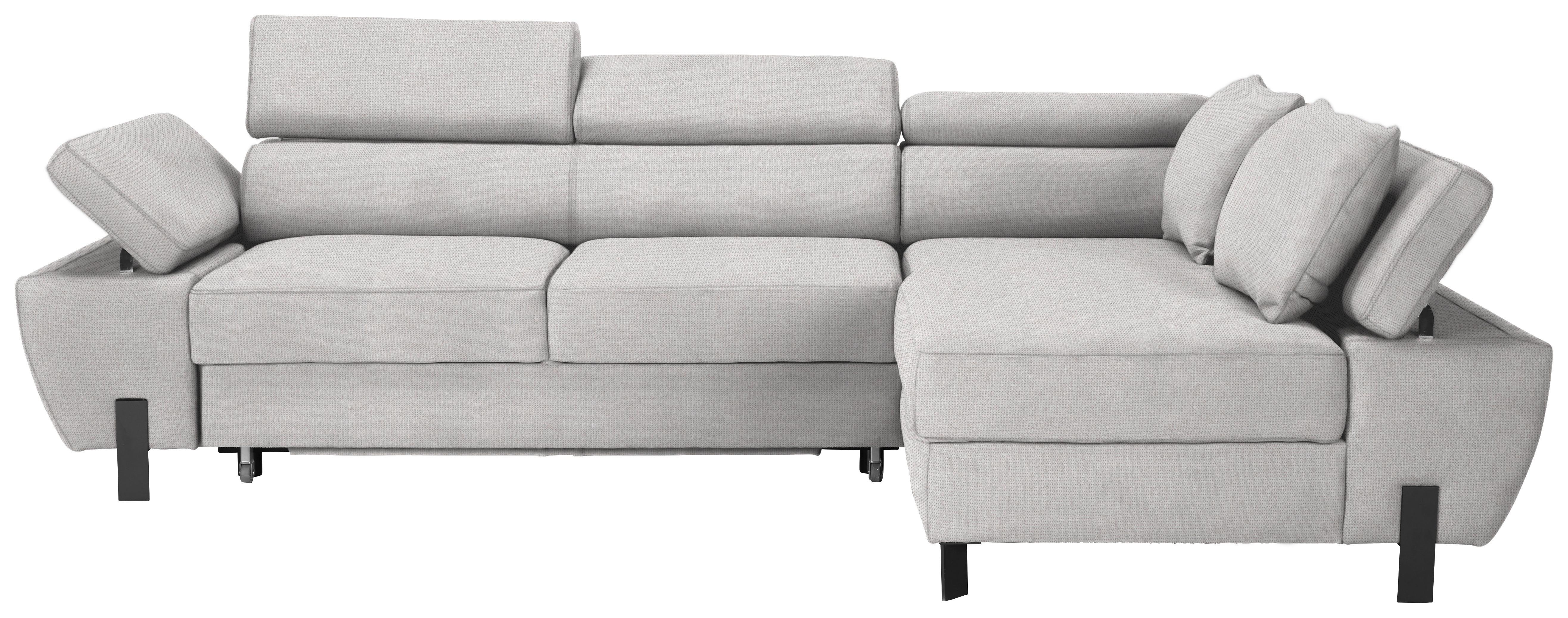 Ecksofa Molina Mini Silberfarben - Silberfarben/Schwarz, MODERN, Holz/Holzwerkstoff (277/189cm) - Mömax