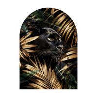 Glasbild Schwarz/Goldfarben - Goldfarben/Schwarz, Basics, Glas/Papier (70/100cm)