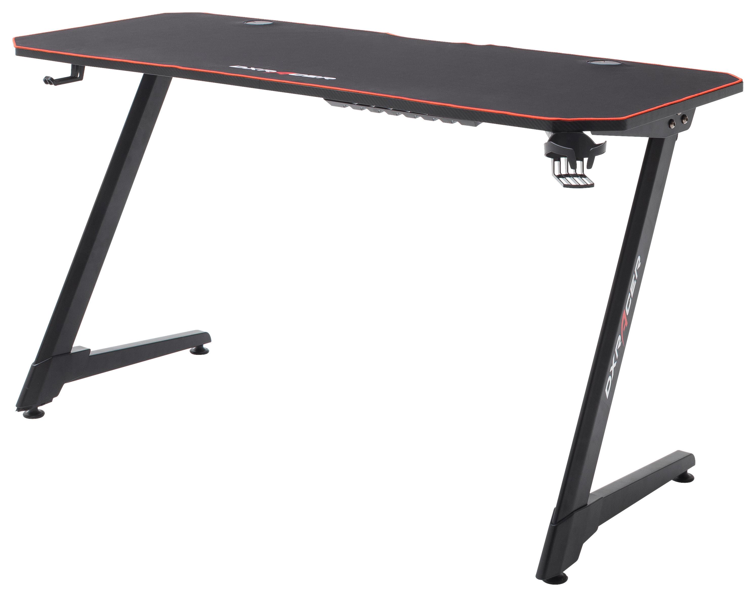 Gaming Tisch DX Racer Schwarz - Schwarz, MODERN, Holzwerkstoff/Metall (140/75/60cm) - Dxracer