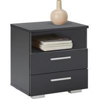 Nachtkästchen in Schwarz - Alufarben/Schwarz, Konventionell, Holz/Kunststoff (45/47/35cm) - Mömax