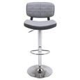 Barhocker in Grau - Chromfarben/Grau, MODERN, Textil/Metall (45,50/88-109/47cm) - MODERN LIVING