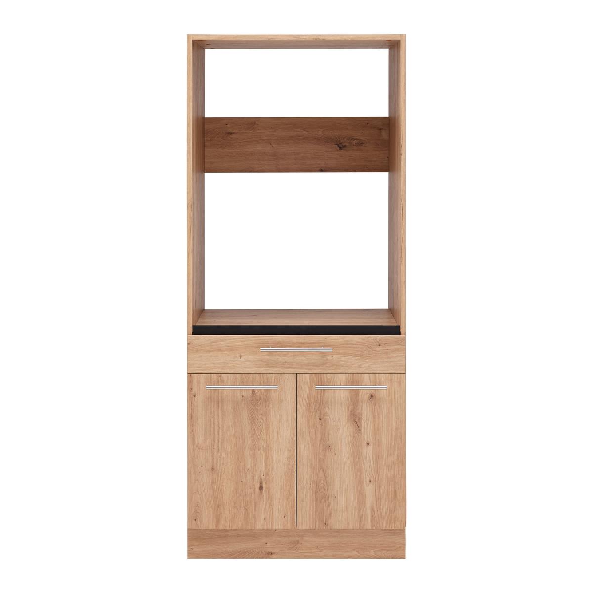 Waschmaschinenverbau Aileen in Eiche Artisan - Silberfarben/Schwarz, KONVENTIONELL, Holzwerkstoff/Kunststoff (67,5/162/67,5cm) - Mömax