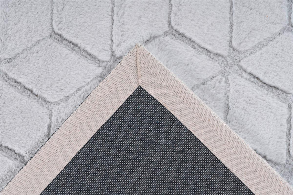 TEPPICH VIVICA 125 WEIß / GRAUBLAU - Weiss/Grau, Konventionell, Textil (160/230cm) - Kayoom