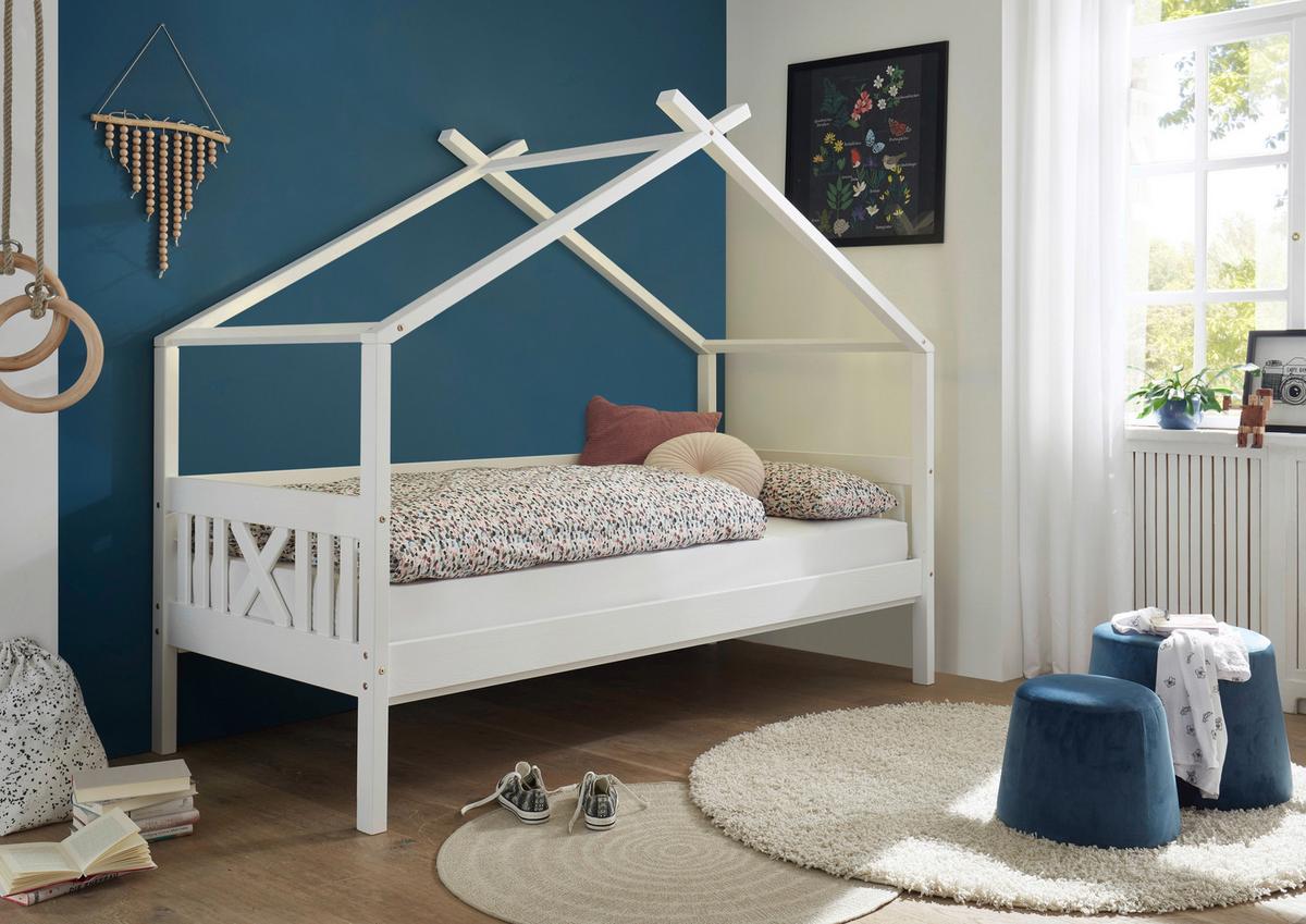 Igralna Postelja Susa, Bela, Bor, 90x200 - bela, Moderno, les (90/200cm) - Livetastic