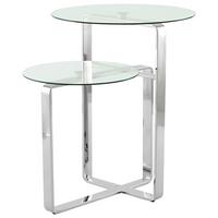 BEISTELLTISCH KATRIS 100 SILBER - clair/couleur argentée, Design, verre/métal (46/46/60cm) - Kayoom