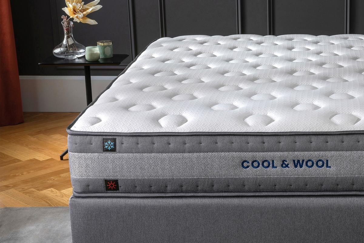 Matratze Cool & Wool H3 + H3 ca. 90x200 cm - Weiß/Grau, Basics, Textil (90/200cm) - Yatas