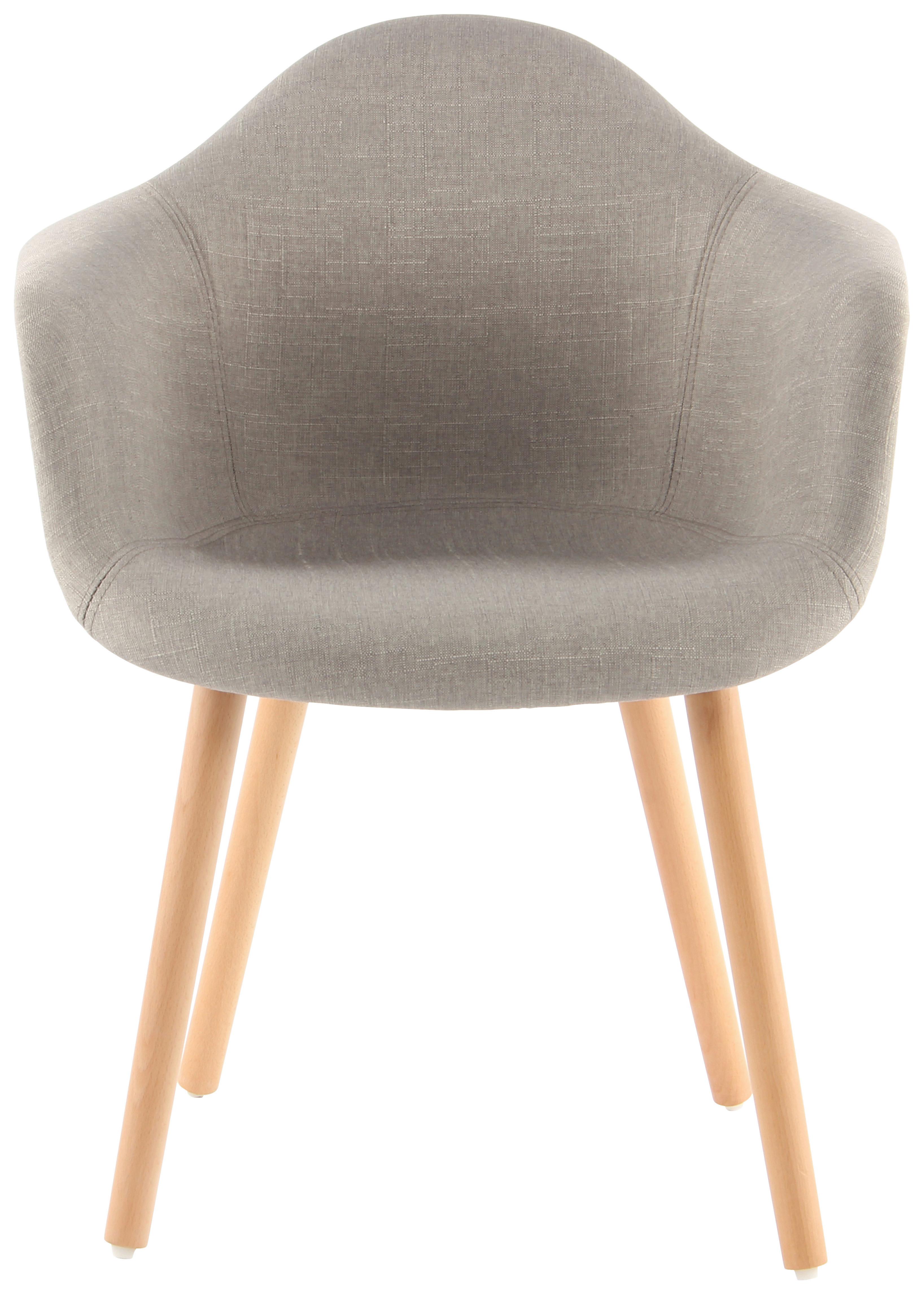 ARMLEHNSTUHL-SET WINSTON 325 - Beige, Design, Textil/Metall (62/80.5/64cm) - Kayoom