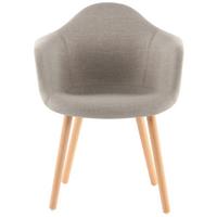 ARMLEHNSTUHL-SET WINSTON 325 - Beige, Design, Textil/Metall (62/80.5/64cm) - Kayoom