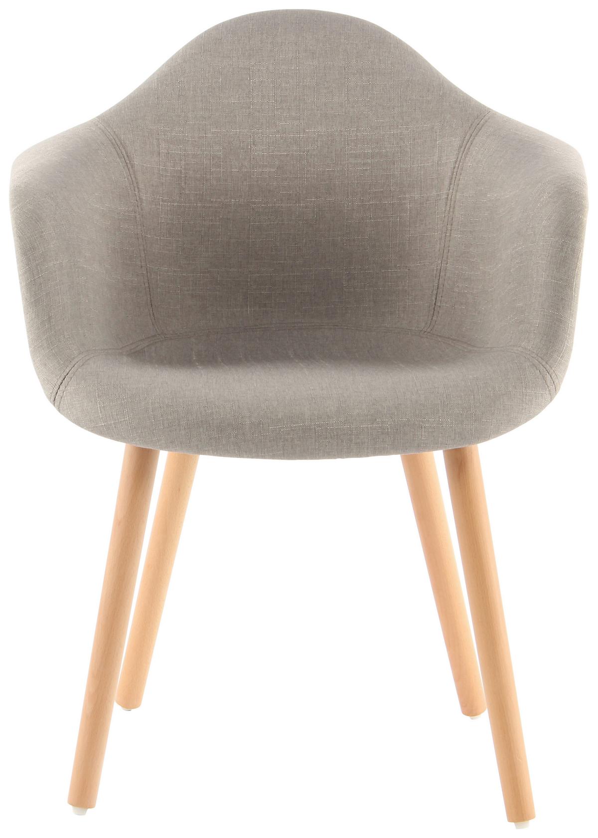 ARMLEHNSTUHL-SET WINSTON 325 - Beige, Design, Textil/Metall (62/80.5/64cm) - Kayoom