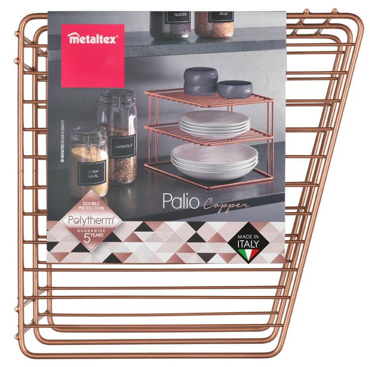 Konyhai Sarokpolc Palio Copper - rézszínű, fém (25/25/19,6cm) - Metaltex
