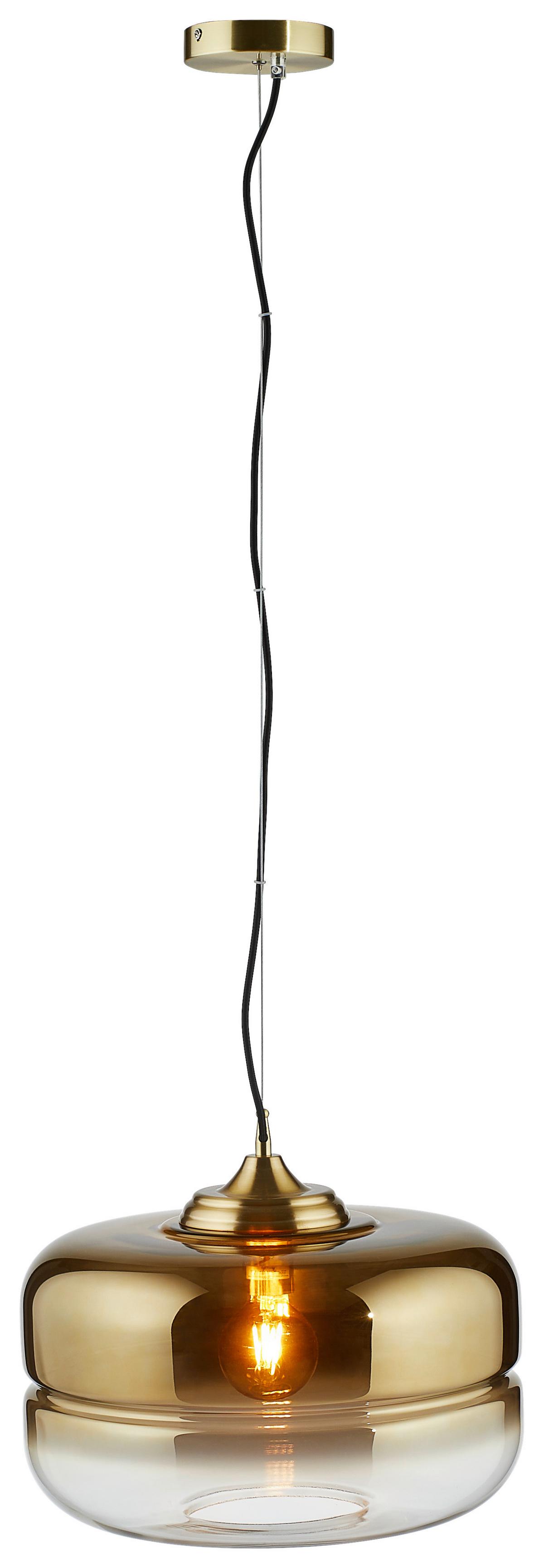 LAMPA WISZĄCA 2942185 - kolor złoty, Trend, szkło (40/25,5cm) - Light & Living