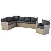 GARTENSET CHICAGO - Schwarz/Grau, MODERN, Kunststoff/Metall - Gardenson