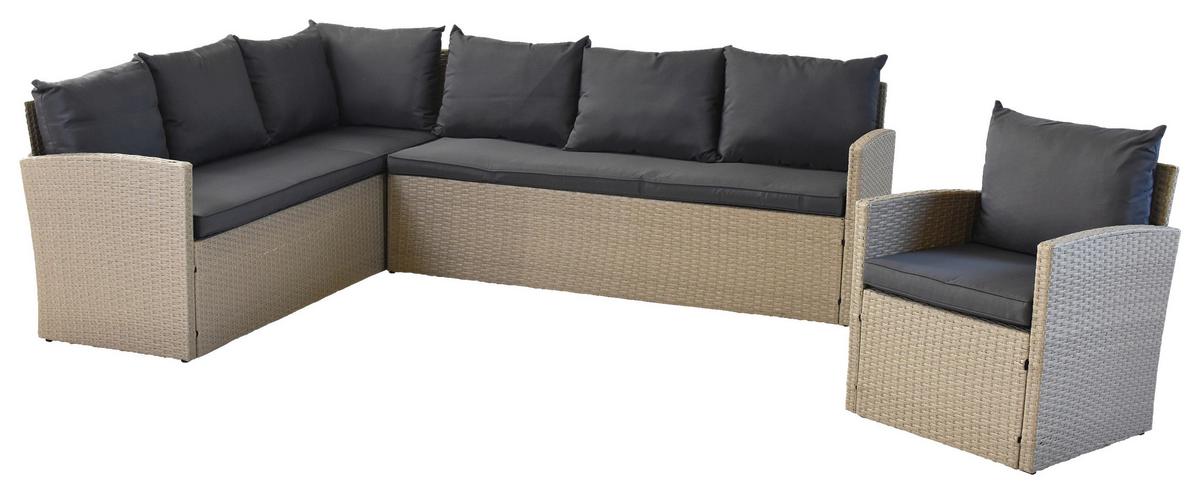 GARTENSET CHICAGO - Schwarz/Grau, MODERN, Kunststoff/Metall - Gardenson