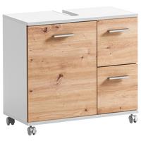 Omarica Za Pod Umivalnik Palermo, Bela, Barva Hrasta - barve kroma/siva, Konvencionalno, kovina/umetna masa (65,1/60/32cm) - Stylife