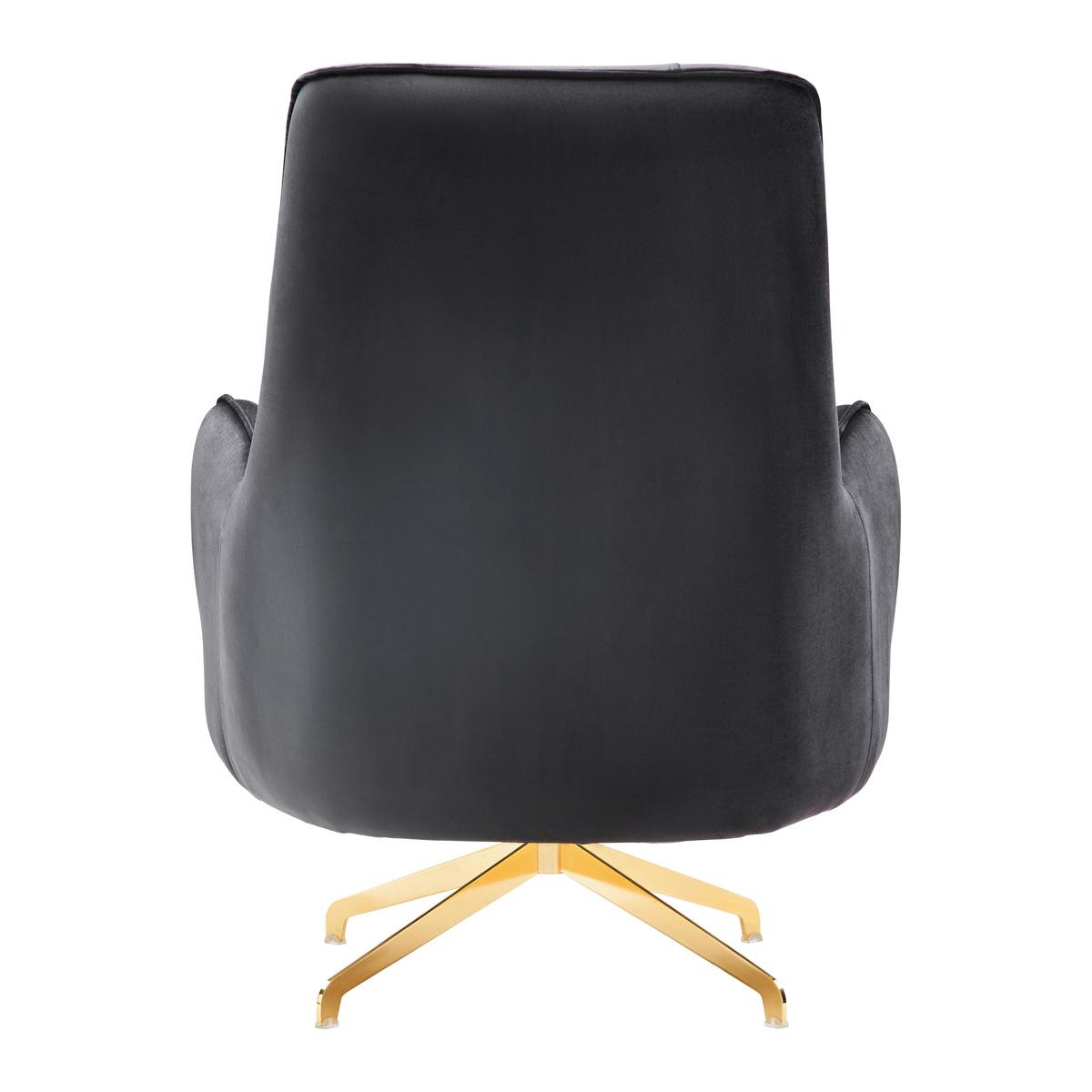 Sessel Aile in Schwarz/Goldfarben - Schwarz, LIFESTYLE, Textil/Metall (80/100/85cm) - Based