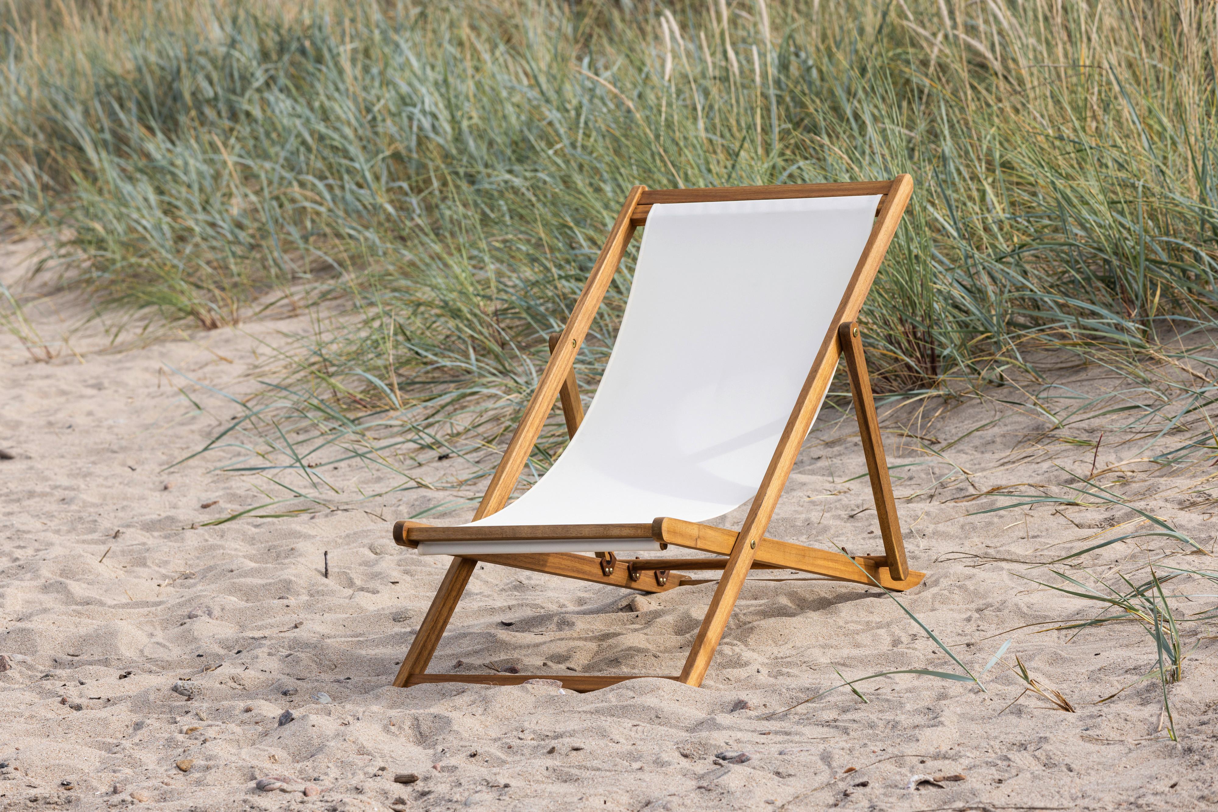STRANDSTUHL PEACHY - Beige/Naturfarben, KONVENTIONELL, Holz/Textil (57/80/105cm) - Gardenson