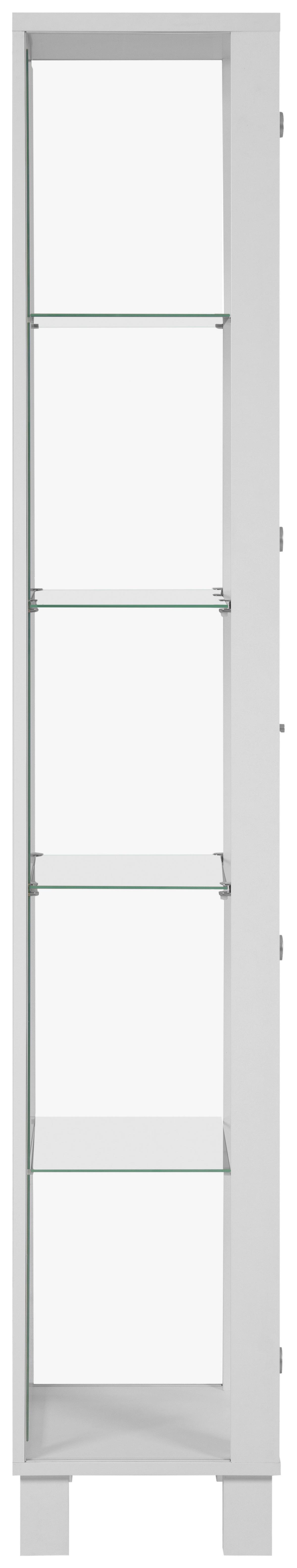 Vitrine Albi Weiß - Weiss/Schwarz, Modern, Glas/Holzwerkstoff (33/189/33cm) - Mömax