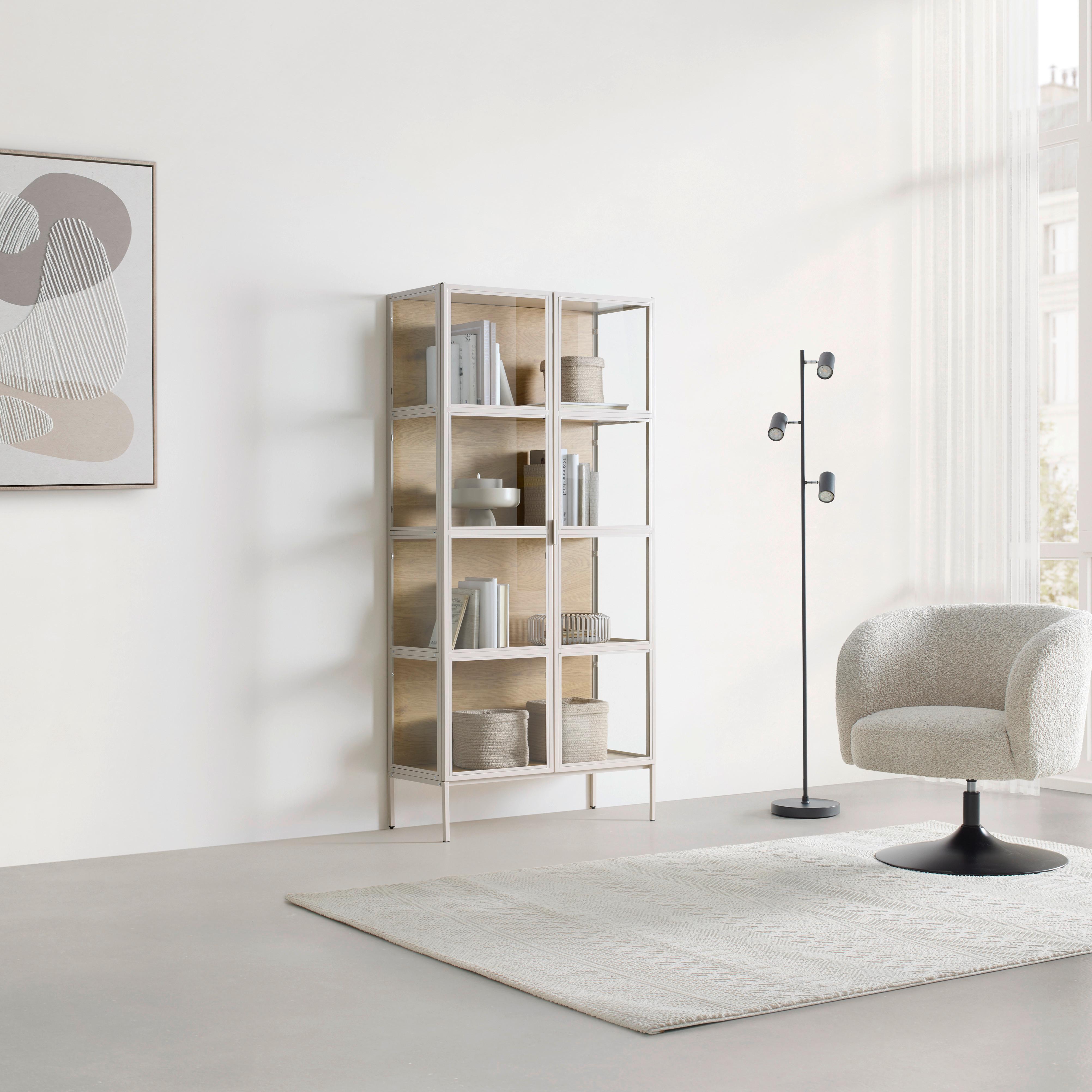VITRINSKÅP AMY -EXKLUSIV- - beige/ekfärgad, Modern, metall/trämaterial (80/172/35cm) - Mömax