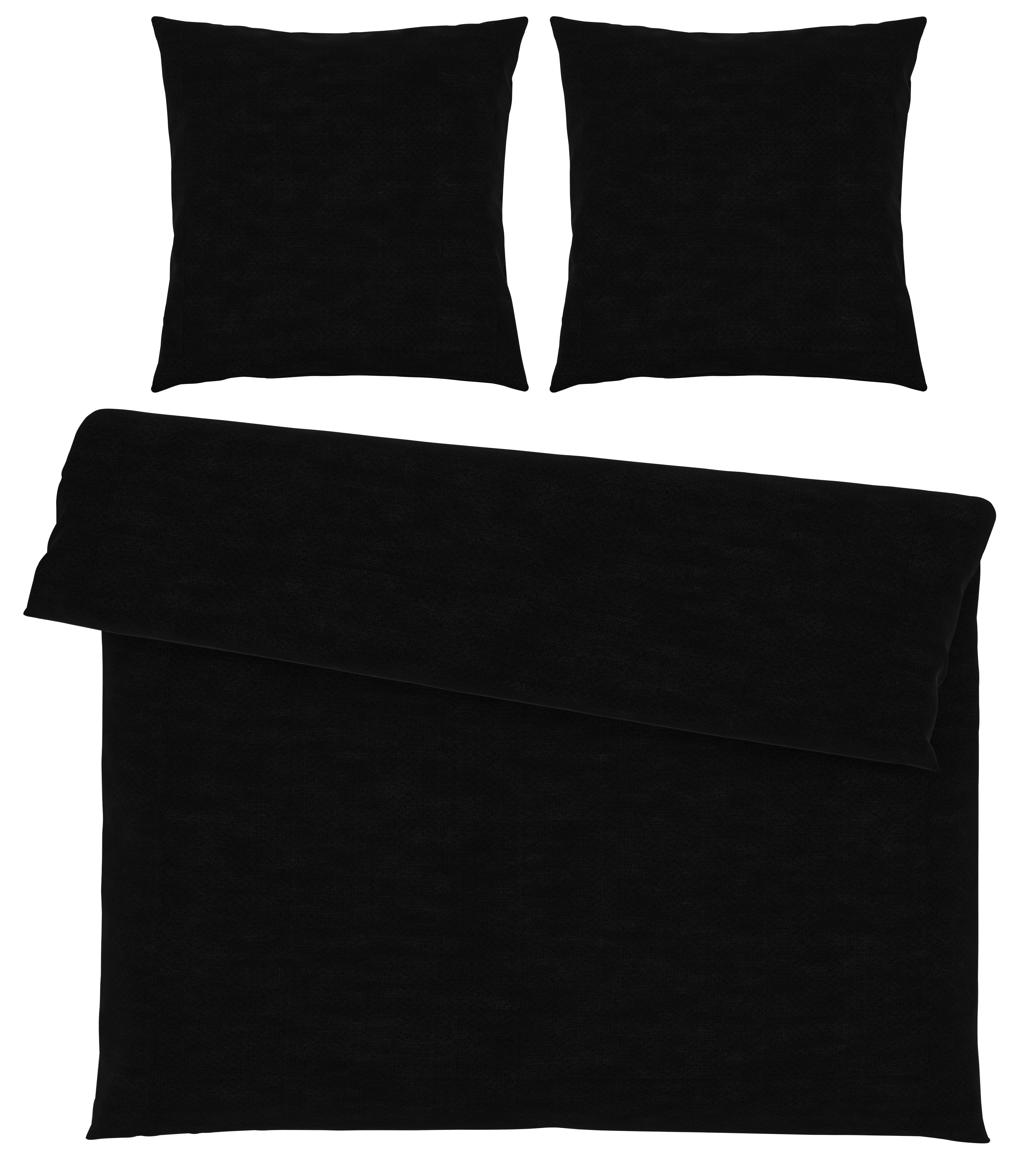 Bettwäsche Iris XXL Schwarz ca. 200x200cm - Schwarz, MODERN, Textil (200/200cm) - Modern Living