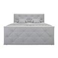 Pat Boxspring Michelle - gri deschis, lemn/metal (160/200cm) - Premium Living Pat Boxspring Michelle - gri deschis, lemn/metal (160/200cm) - Premium Living
